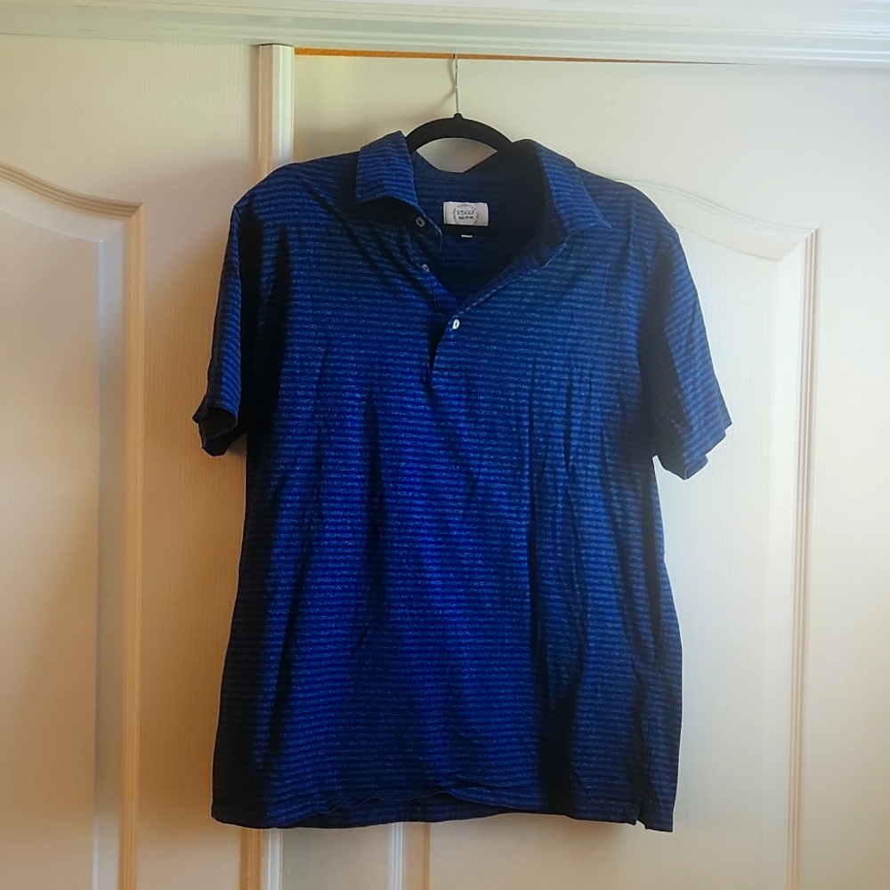 Men's Blue striped polo XXL